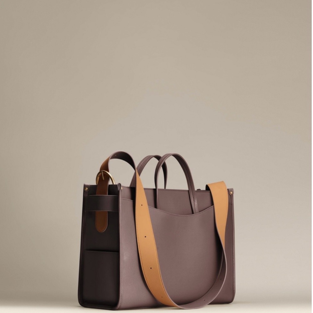 Oleada Reverie chocolate Leather Tote Bag